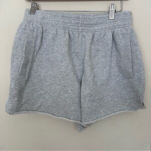 NWT Aerie Heather Gray Athletic sweatShorts raw edge pockets size S/P